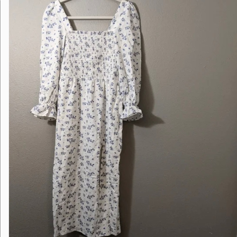 House of Harlow Linen Blend Floral Midi Dress S - Picture 3 of 13